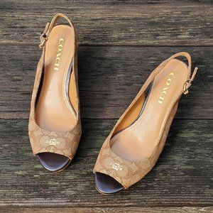 Coach--Size 8M, Never Worn, Cork Wedge, Open Toe Sandals